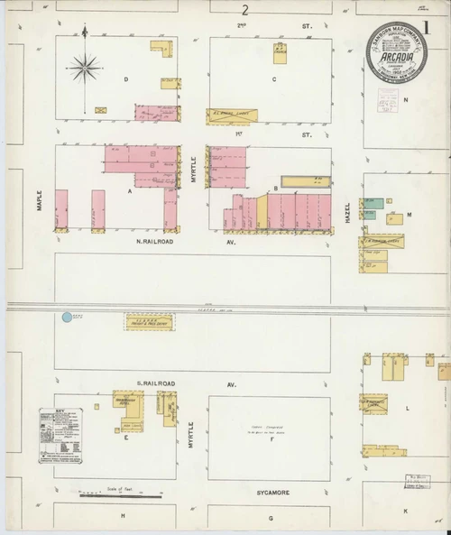 Arcadia Louisiana 1903 - Fire Insurance Index - Old Map Reprint