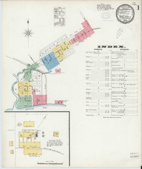 Bayou Sara Louisiana 1898 - Fire Insurance Index - Old Map Reprint