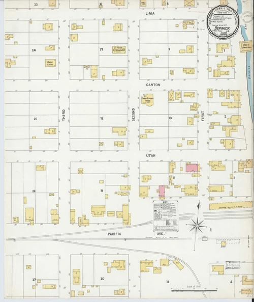 Berwick Louisiana 1899 - Fire Insurance Index - Old Map Reprint