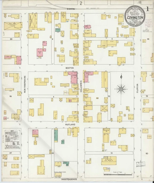Covington Louisiana 1904 - Fire Insurance Index - Old Map Reprint