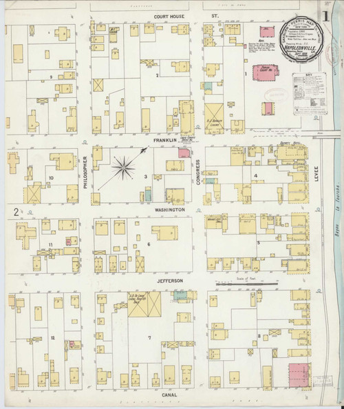 Napoleonville Louisiana 1899 - Fire Insurance Index - Old Map Reprint