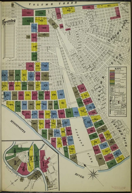 New Orleans Louisiana 1909 V6 - Fire Insurance Index - Old Map Reprint