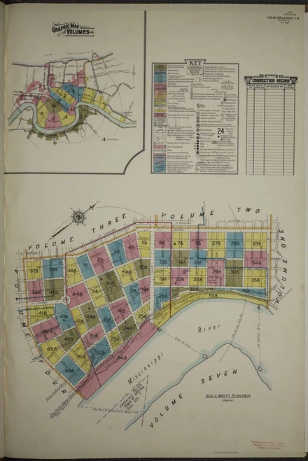 New Orleans Louisiana 1940 V1A - Fire Insurance Index - Old Map Reprint