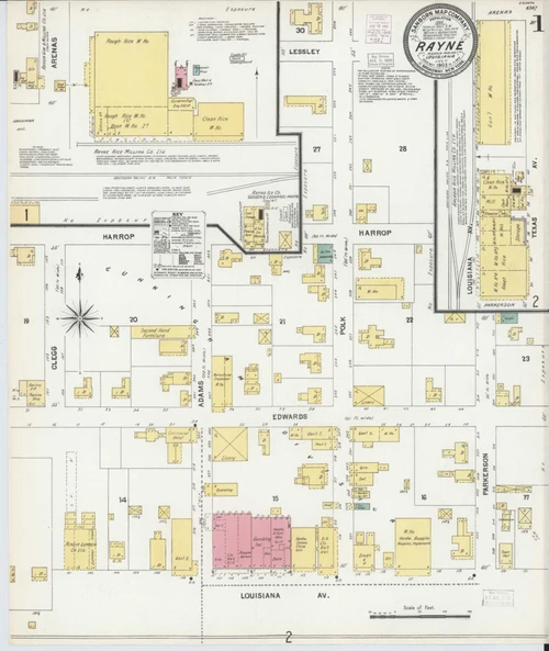 Rayne Louisiana 1903 - Fire Insurance Index - Old Map Reprint