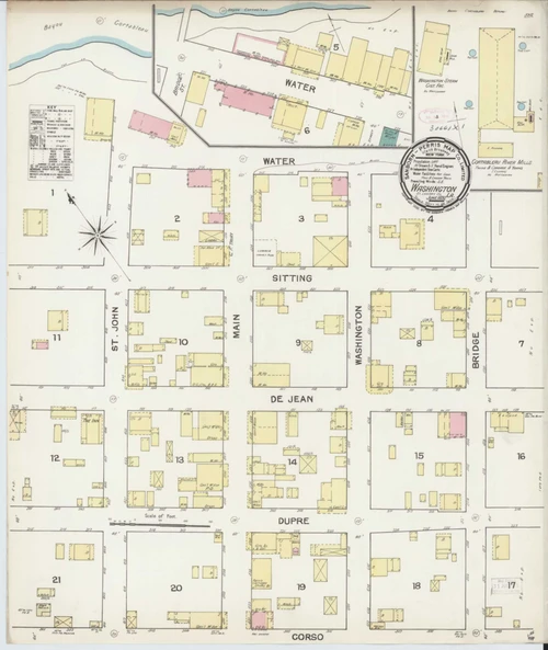 Washington Louisiana 1892 - Fire Insurance Index - Old Map Reprint