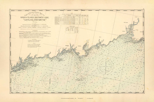 Long Island Sound - Norwalk Islands to Southwest Ledge 18-19, Connecticut 1893 Old Map Reprint - Hurd State Atlas