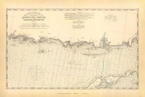 Long Island Sound - Southwest Ledge to Niantic Bay 22-26, Connecticut 1893 Old Map Reprint - Hurd State Atlas
