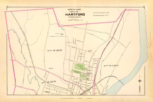North Part of the City of Hartford 38-39, Connecticut 1893 Old Map Reprint - Hurd State Atlas