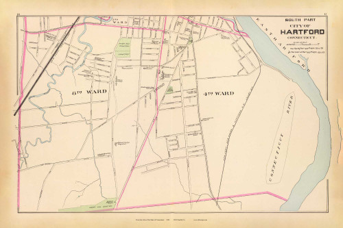 South Part of the City of Hartford 46-47, Connecticut 1893 Old Map Reprint - Hurd State Atlas
