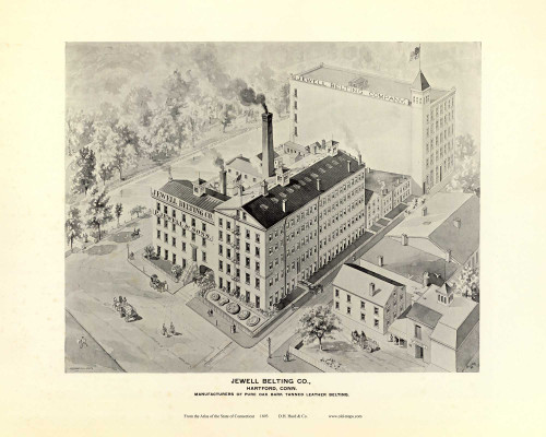 Jewell Belting Co. 58A, Connecticut 1893 Old Map Reprint - Hurd State Atlas