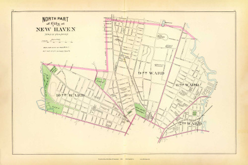 North Part of the City of New Haven 70-71, Connecticut 1893 Old Map Reprint - Hurd State Atlas
