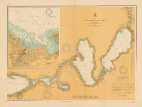Inland Route of Navigation 1915 Lake Michigan Harbor Chart Reprint Great Lakes 7 - 66