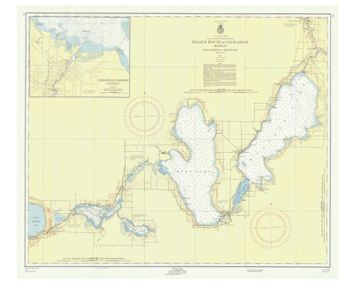 Inland Route of Navigation 1955 A Color Lake Michigan Harbor Chart Reprint Great Lakes 7 - 66