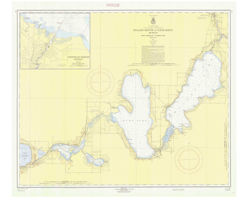 Inland Route of Navigation 1958 A Color Lake Michigan Harbor Chart Reprint Great Lakes 7 - 66