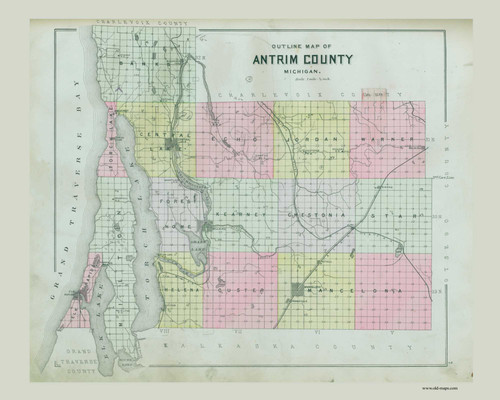Antrim County, Michigan 1897 Old Map Print - Antrim Co. 07