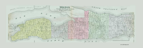 Milton, Michigan 1897 Old Map CUSTOM Print - Antrim Co. 50-51