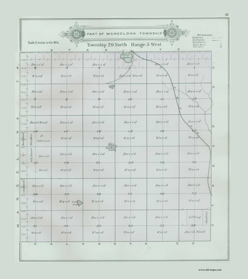 Mancelona (Part), Michigan 1897 Old Map Print - Antrim Co. 63
