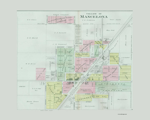 Mancelona Village, Michigan 1897 Old Map CUSTOM Print - Antrim Co. 68-69