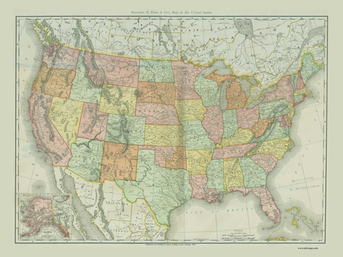 USA Map, Michigan 1897 Old Map Print - Antrim Co. 85-86