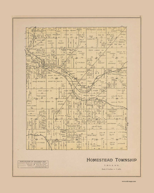 Homestead Township, Michigan 1901 Old Map Print - Benzie Co. 11