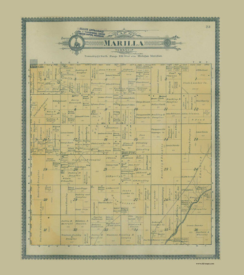 Marilla, Michigan 1903 Old Map Print - Manistee Co. 23