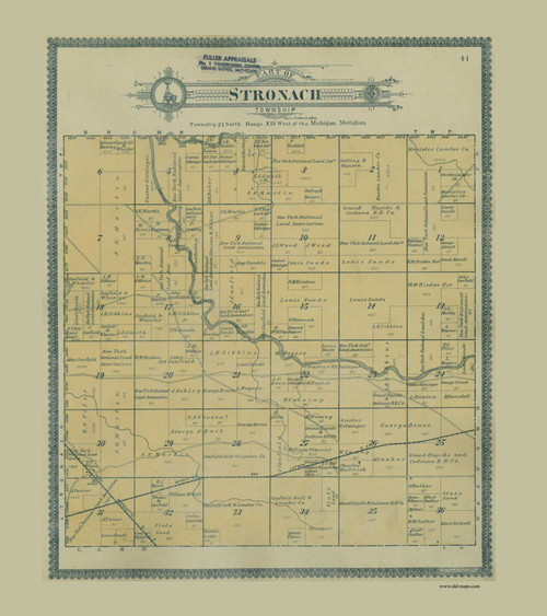 Stronach (Part 4), Michigan 1903 Old Map Print - Manistee Co. 41