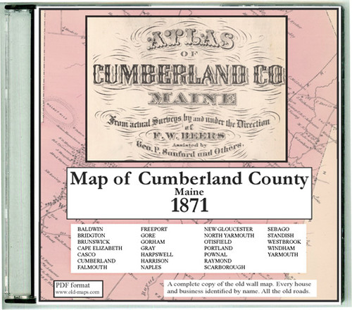 Atlas of Cumberland County, Maine, 1871, CDROM Old Map
