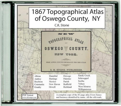 Topographical Atlas of Oswego County, New York, 1867, CDROM Old Map