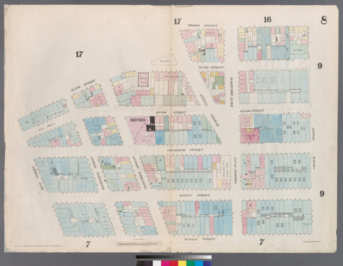 New York City, NY Fire Insurance 1857 Sheet 8 V1 - Old Map Reprint - New York