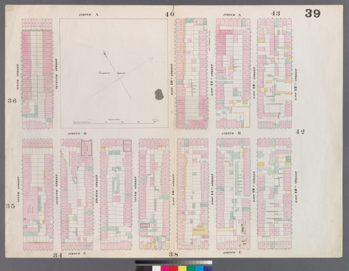 New York City, NY Fire Insurance 1859 Sheet 39 V3 - Old Map Reprint - New York