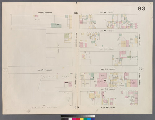 New York City, NY Fire Insurance 1859 Sheet 93 V6 - Old Map Reprint - New York