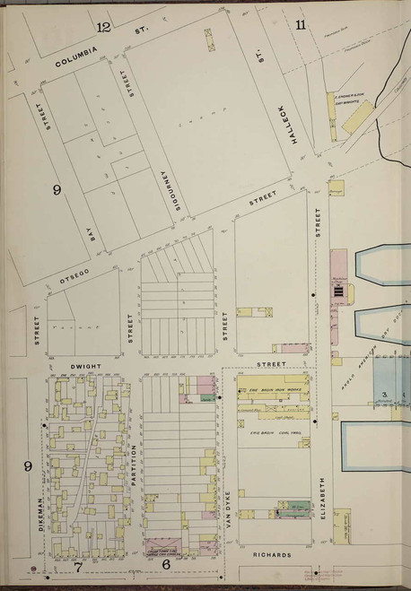 Brooklyn, NY Fire Insurance 1886 Sheet 10-L V1 - Old Map Reprint - New York