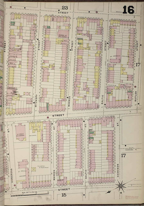 Brooklyn, NY Fire Insurance 1886 Sheet 16-R V1 - Old Map Reprint - New York