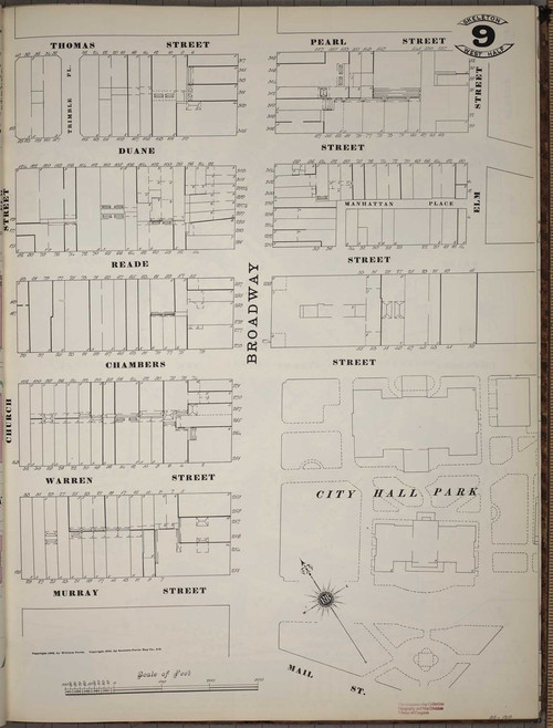Manhattan, NY Fire Insurance 1894 Sheet 9 SW V1 - Old Map Reprint - New York