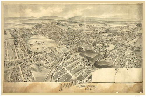 Providence, Pennsylvania 1892 Bird's Eye View - Old Map Reprint