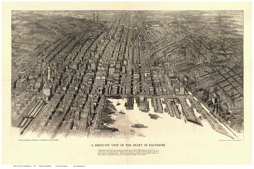 Baltimore, Maryland 1912 Bird's Eye View