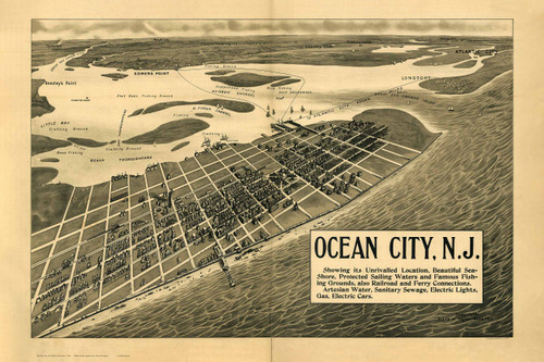 Ocean City, New Jersey 1903 Bird's Eye View