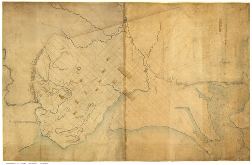 Washington DC 1791 - L'Enfant - Old Map Reprint