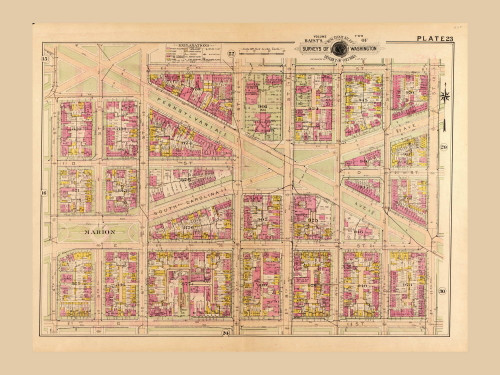 Plate 23, Marion - Washington DC 1921 Atlas Old Map Reprint - Baist Vol.2