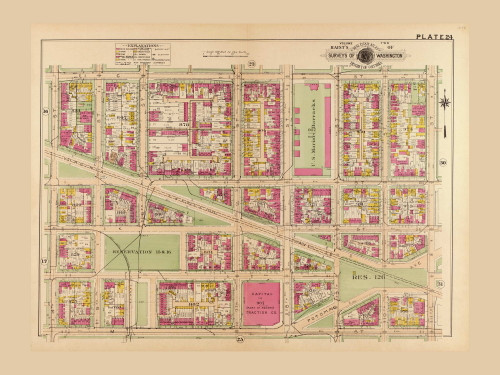 Plate 24, U.S. Marine Barracks - Washington DC 1921 Atlas Old Map Reprint - Baist Vol.2
