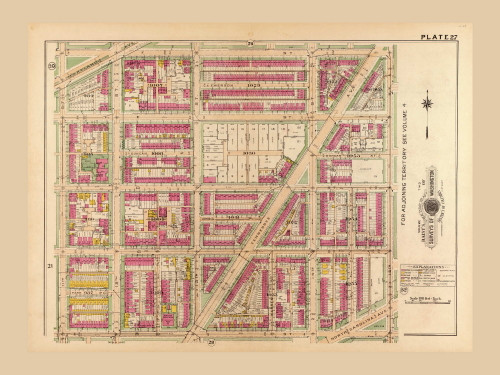 Plate 27, Emerson St. - Washington DC 1921 Atlas Old Map Reprint - Baist Vol.2