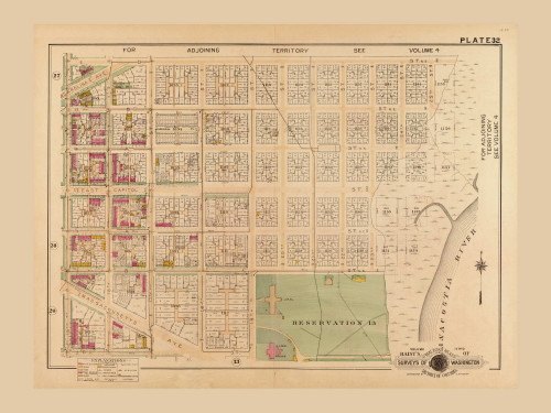 Plate 32, East Capitol St. - Washington DC 1921 Atlas Old Map Reprint - Baist Vol.2