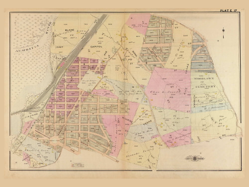 Plate 17, Texas Ave. - Washington DC 1921 Atlas Old Map Reprint - Baist Vol.4