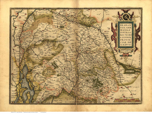 Brabanita, 1570 Ortelius - Old Map Reprint - World