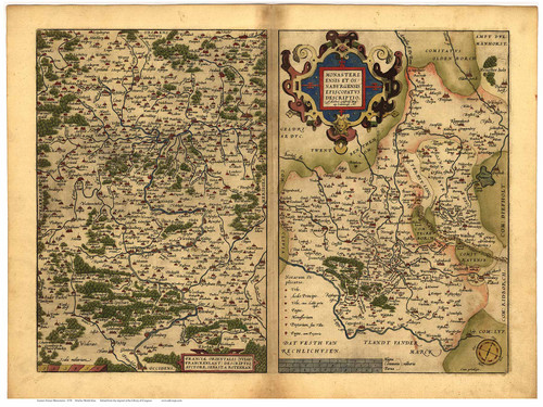 Eastern France, 1570 Ortelius - Old Map Reprint - World
