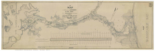 Cape Cod Canal 1825 Perrault (Isthmus - Large) - Old Map Custom Print