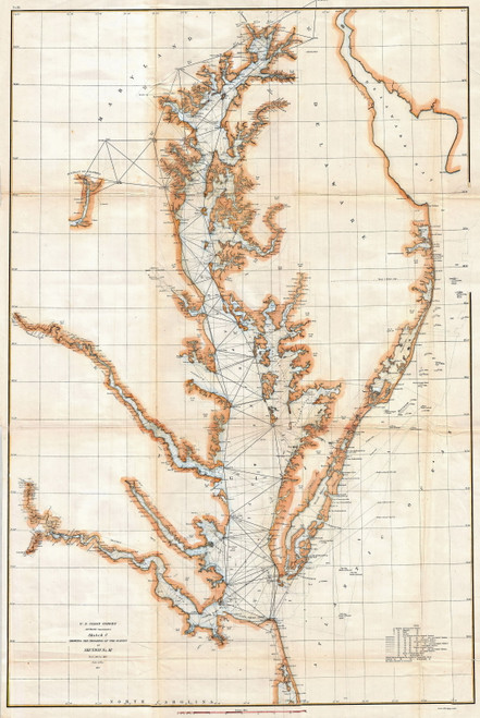 Chesapeake Bay 1857 - Survey (Ggus) - Old Map Reprint