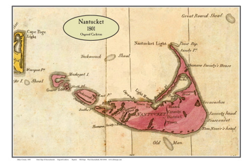 Nantucket 1801 Osgood Carleton - Old Map Custom Print 1-Town