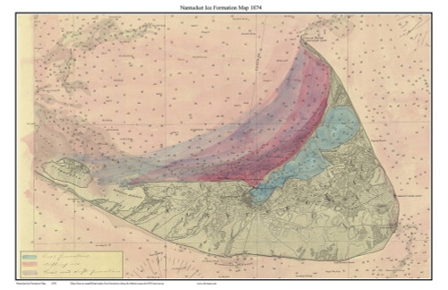 Nantucket Ice Formation Map 1874 US Coast Survey - Old Map Custom Print 1-Town