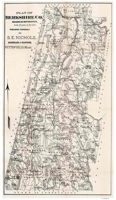 Berkshire County Massachusetts 1876 - Old Map Reprint - County Other